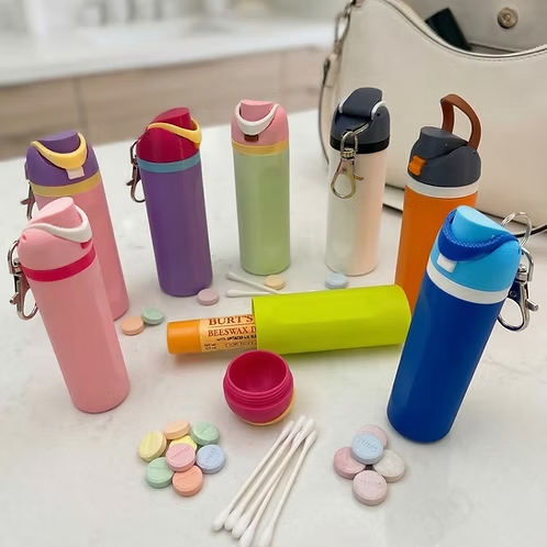 Mini Bottle Keychain, rainbow colorway